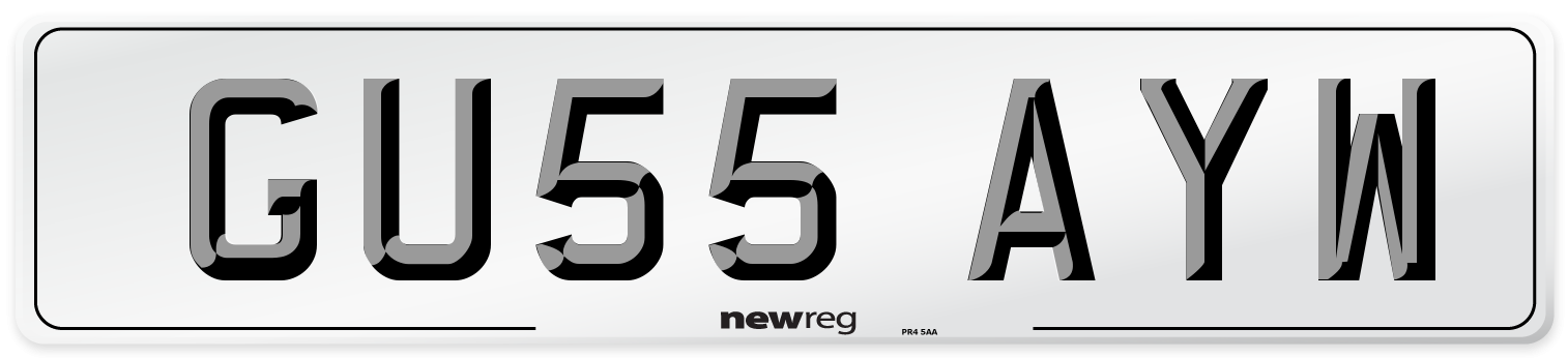 GU55 AYW Number Plate from New Reg